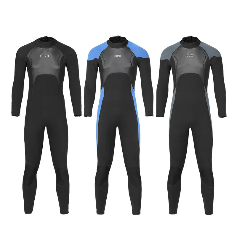 

China OUZO New 3mm Long-Sleeved Jumpsuit Male Diving Surfing Fishing Hunting Viewing The Underwater World Thickened Warm Wetsuit