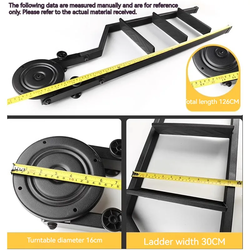 126CM Universal Tailgate Rotary Ladder Suitable For Pickup Truck Car Rear Door Ladder Tailgate Folding Ladder Auxiliary