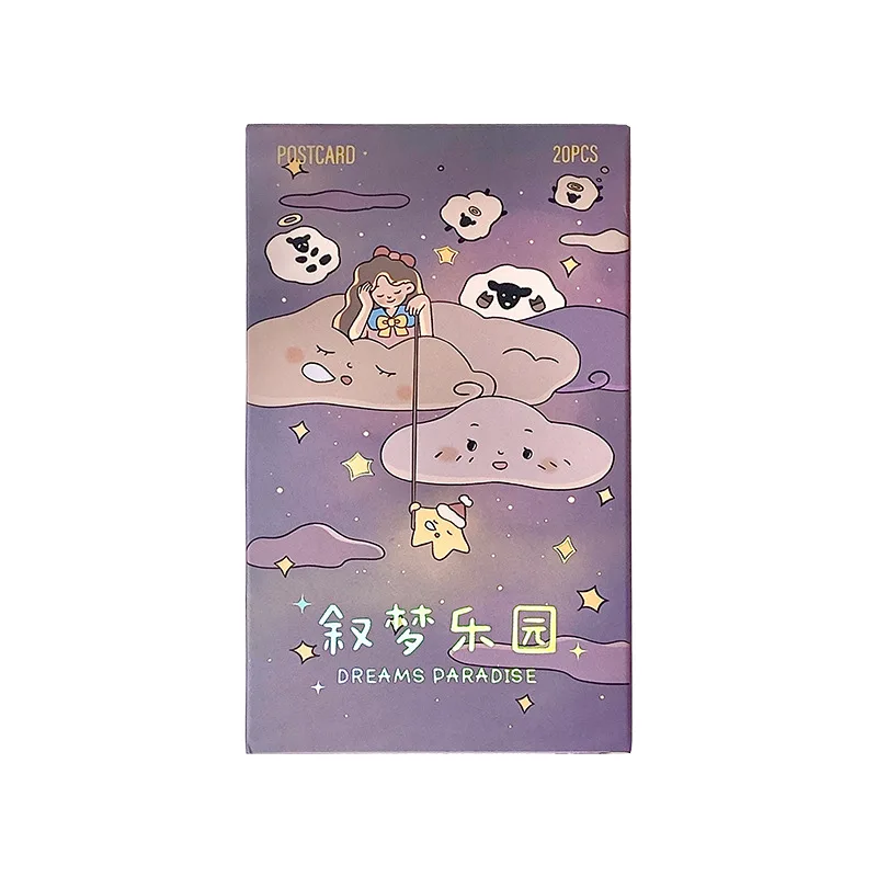 20 pcs Creative postcard Cute cartoon message card Decorative paper INS style Cute girl gift