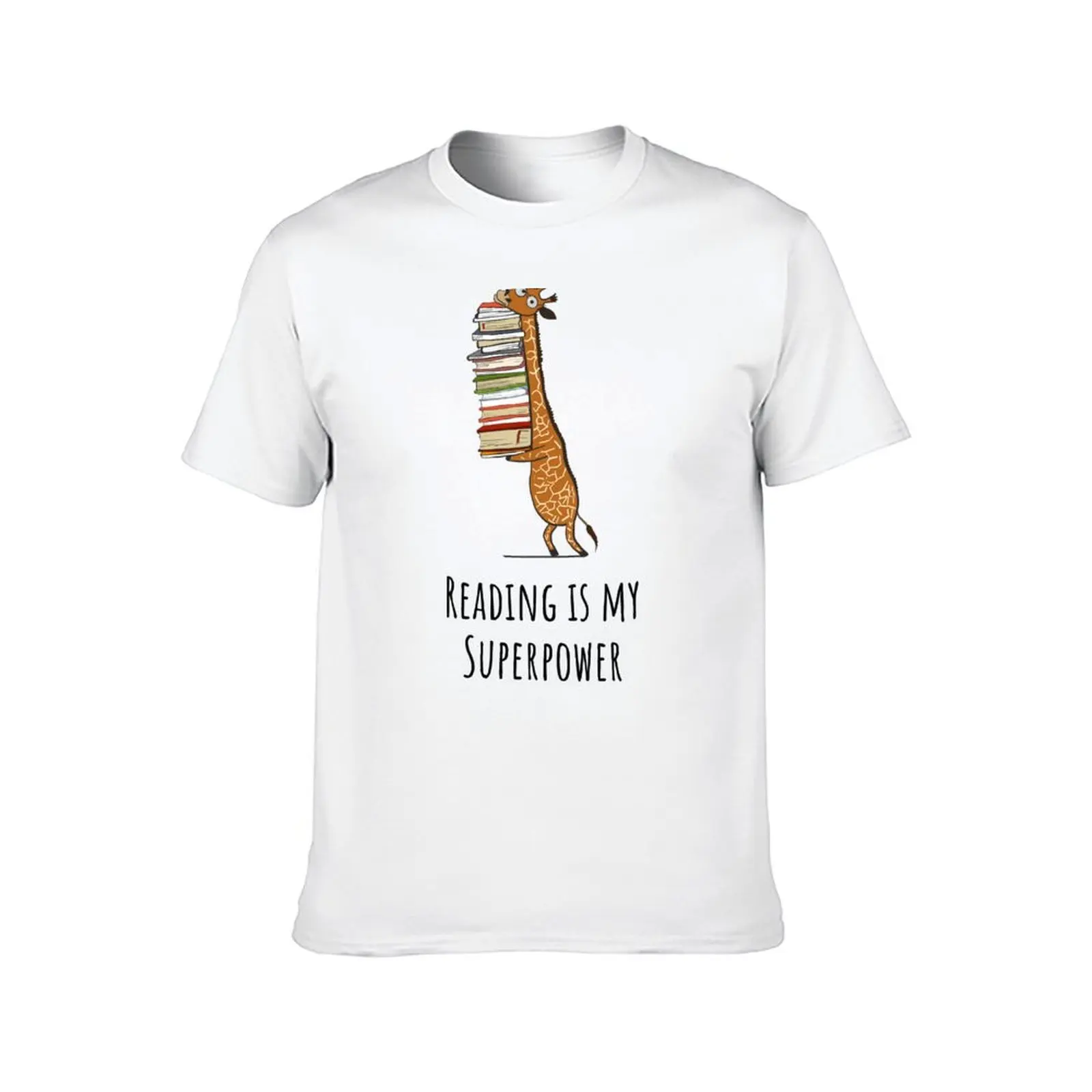 Funny Giraffe Holding a Stack of Books - Reading Is My Superpower - Book Lover Gift, Phones Cases And Other Gift T-Shirt
