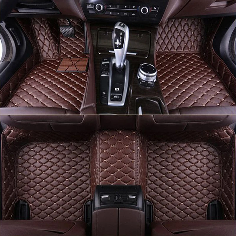 Durable Custom Leather Car Floor Mat for 2 Door Hatchback Fiat 500e 500 elettrica 332 Year 2020-2026 Auto Carpet Parts