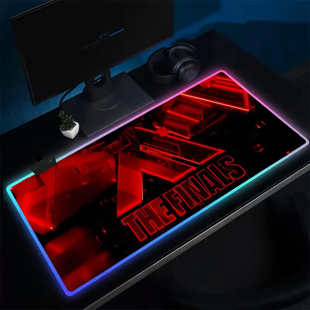 THE FINALS Mouse Pad Anime Gaming Mouse Pad LED Table Pads Backlit Rubber Desktop XXL RGB Desk Mats
