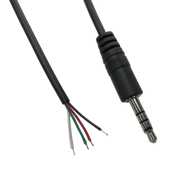 4 Wires 3.5mm 4 - Pole Audio Video Cable Headphone Cable Connector Plug For Underwater Camera About 50cm