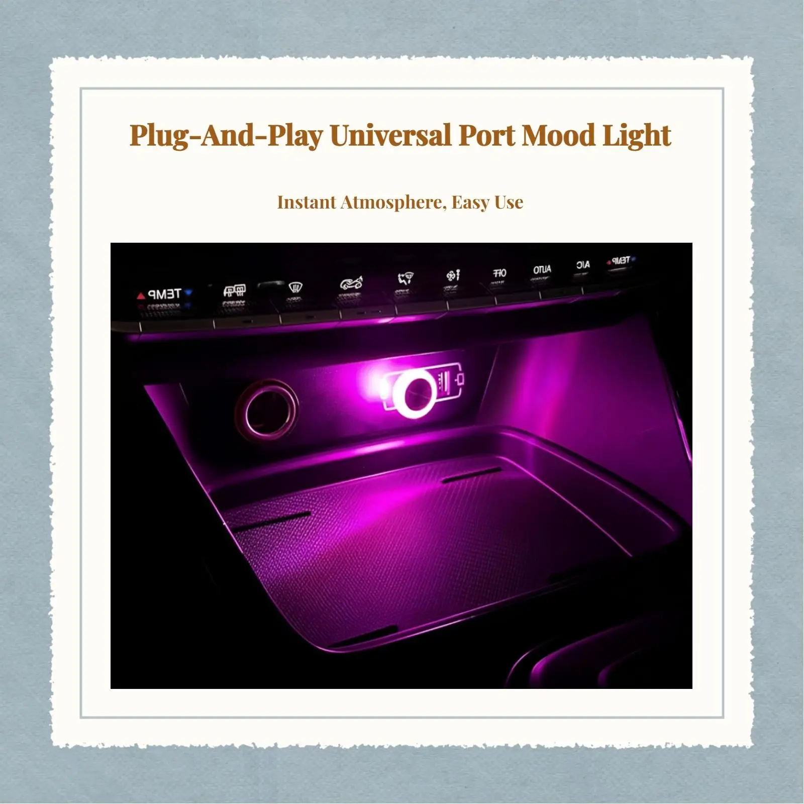 Led Car Light RGB USB Atmosphere Lamp Portable Acrylic Color Changing for Car and Room Use