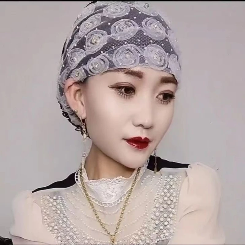 

Female Mother 2026 New Headwear Headscarf Women's Summer Autumn Big Flower Breathable Thin Bandanas Headband Head Cover Scarf