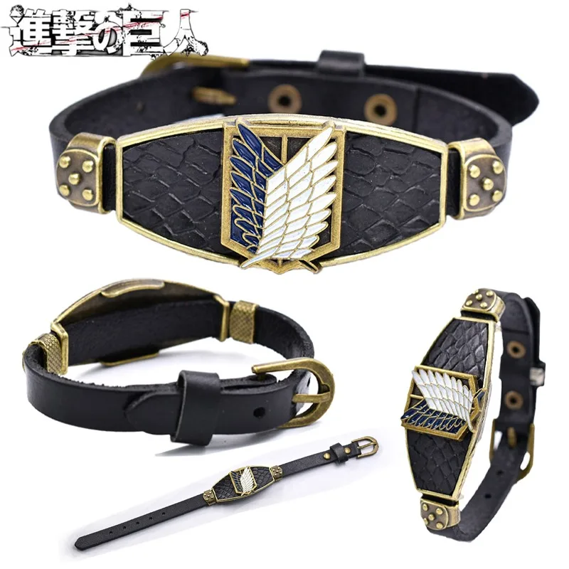 Anime Attack on Titan Bracelet for Man Women Adjustable Wristband Wrist Bracelet Ornament Cartoon Peripheral Accessories Gifts