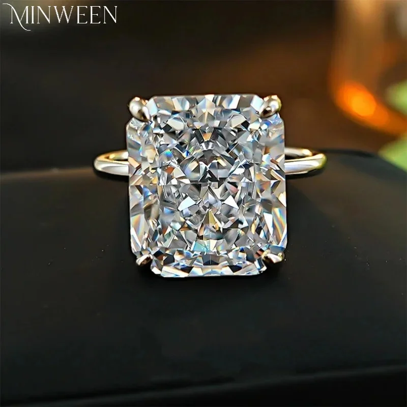 Luxury Lab Diamond Ring 12ct with 100% Silver 925 Engagement Ring High Carbon Diamond  Jewelry for Women