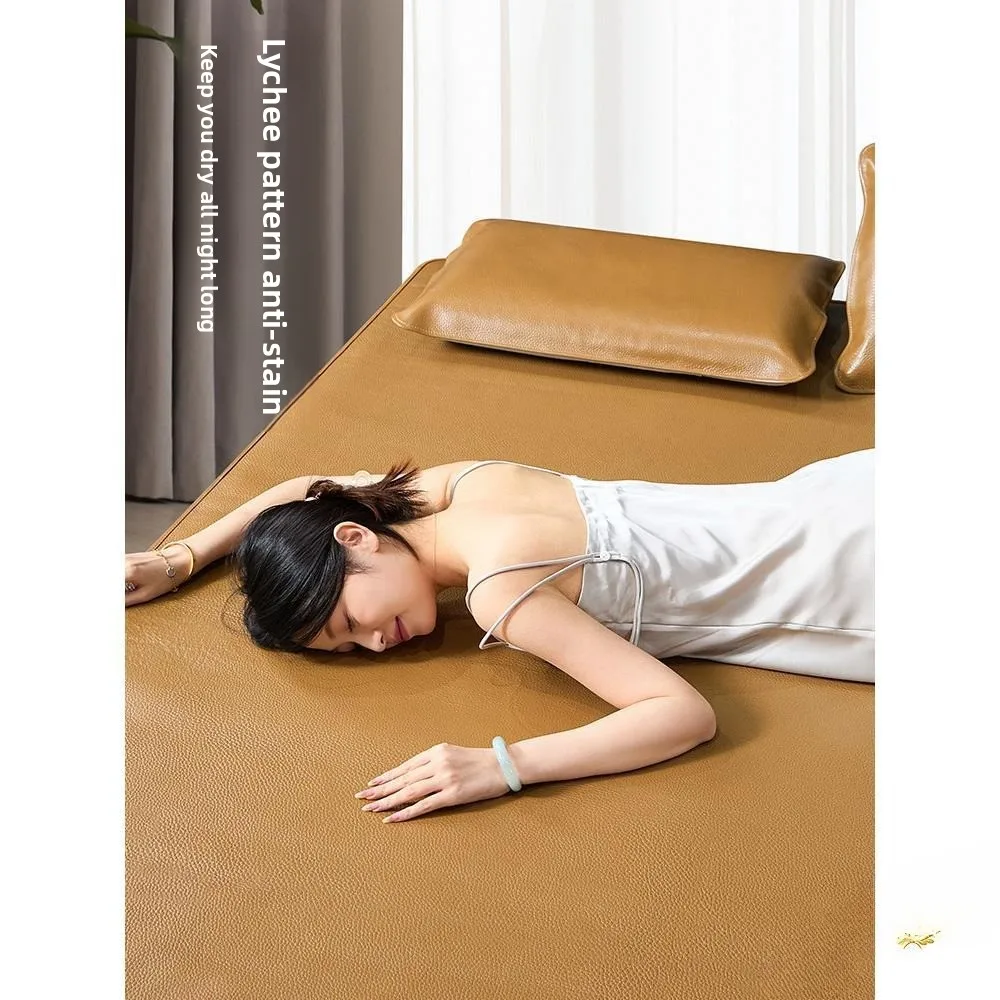 Cowhide mat First layer buffalo leather mat Three-piece set Thickened pure leather mat Soft Mattress