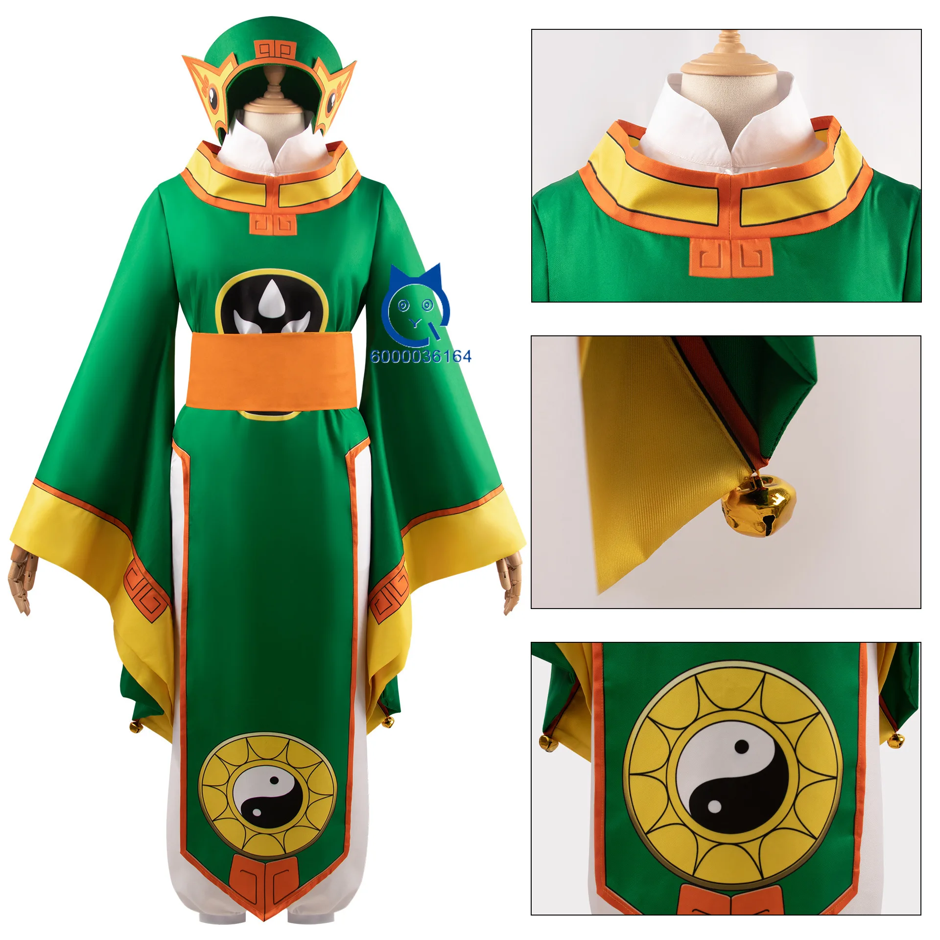 Anime Card Captor Sakura Li Syaoran Cosplay Kostüm Perücke Hut Grünes Kleid für Frauen Halloween Party Rollenspiele Comic Con Anzug