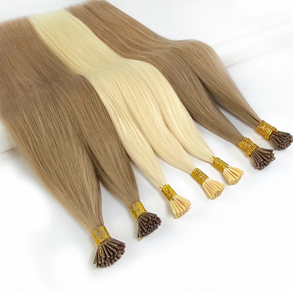 Extensiones de Cabello Humano Real con Cápsulas en I, Fusión Natural Vietnamita con Queratina, Mechas Rubias 3