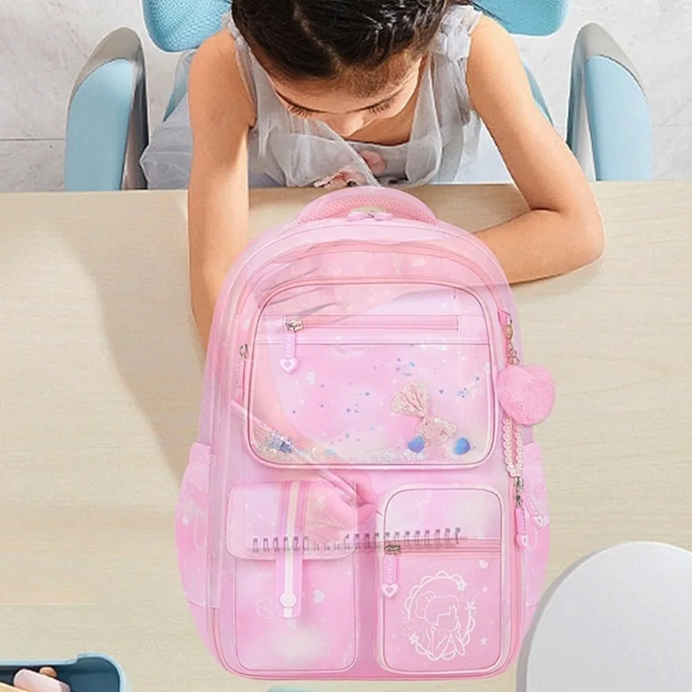 

Simple Side-Open Children Backpack Oxford Multiple Pockets Shoulders Bag Commute Korean Style Student School Bag Travel