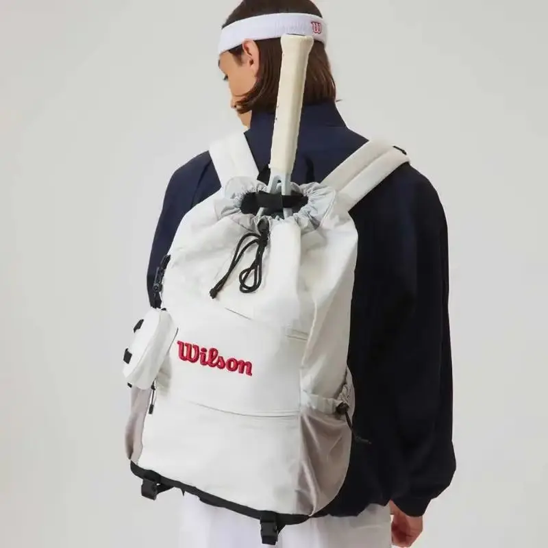 Сумка для теннисных ракеток Wilson, дорожная сумка для отдыха на шнурке, профессиональный спортивный рюкзак для тенниса и бадминтона с мини-карманом