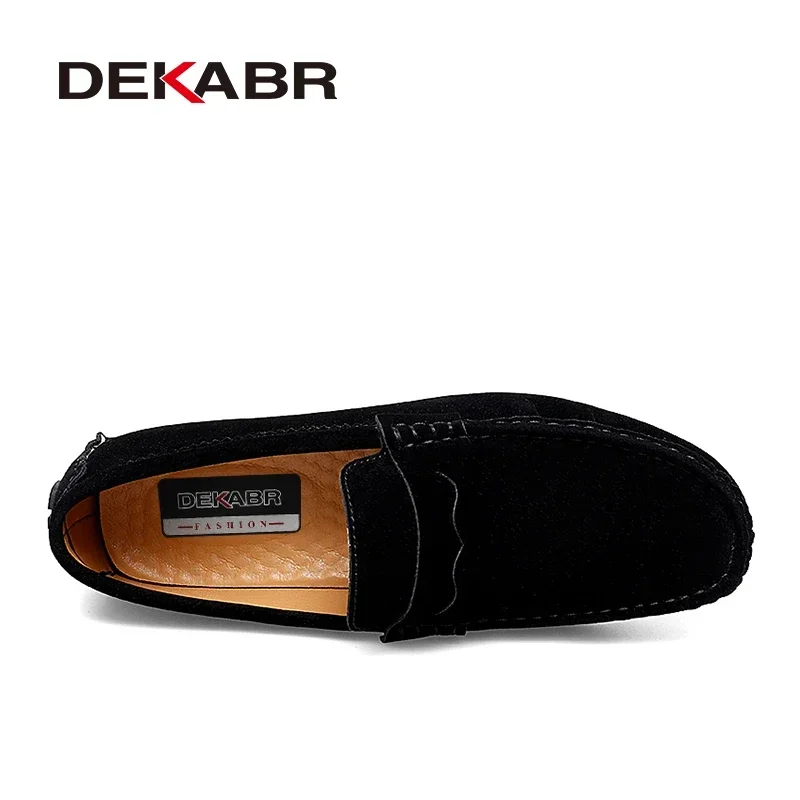 DEKABR 2025 New Couple Casual Shoes Slip-on Handmade Comfortable Breathable High Quality Pu Leather Loafers Fashion Size 35-48 image 2