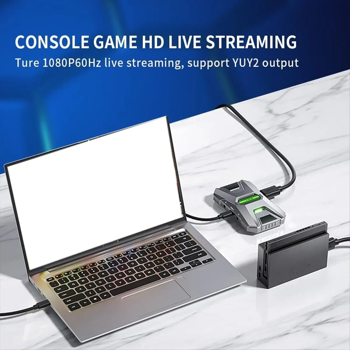 《Factory Direct》USB 3.0 Capture Card,Full HD 1080P 60 FPS Video Game Recording and Live Streaming Works for /Switch/Camera/PC/OB