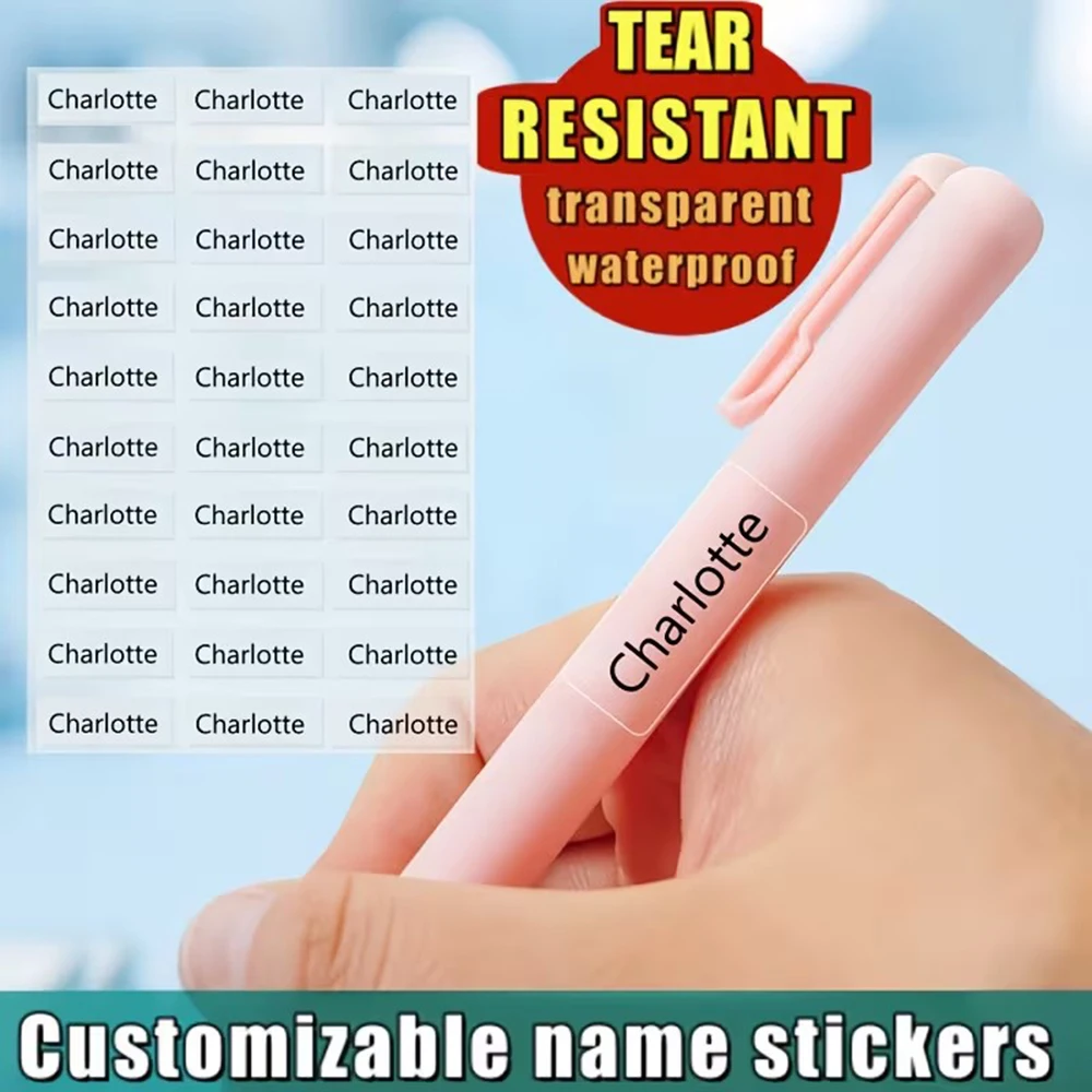 Custom Transparent Labels, Personalized Name Stickers, Suitable for Daily Necessities, Bottles, Boxes, Stationery, Notebooks