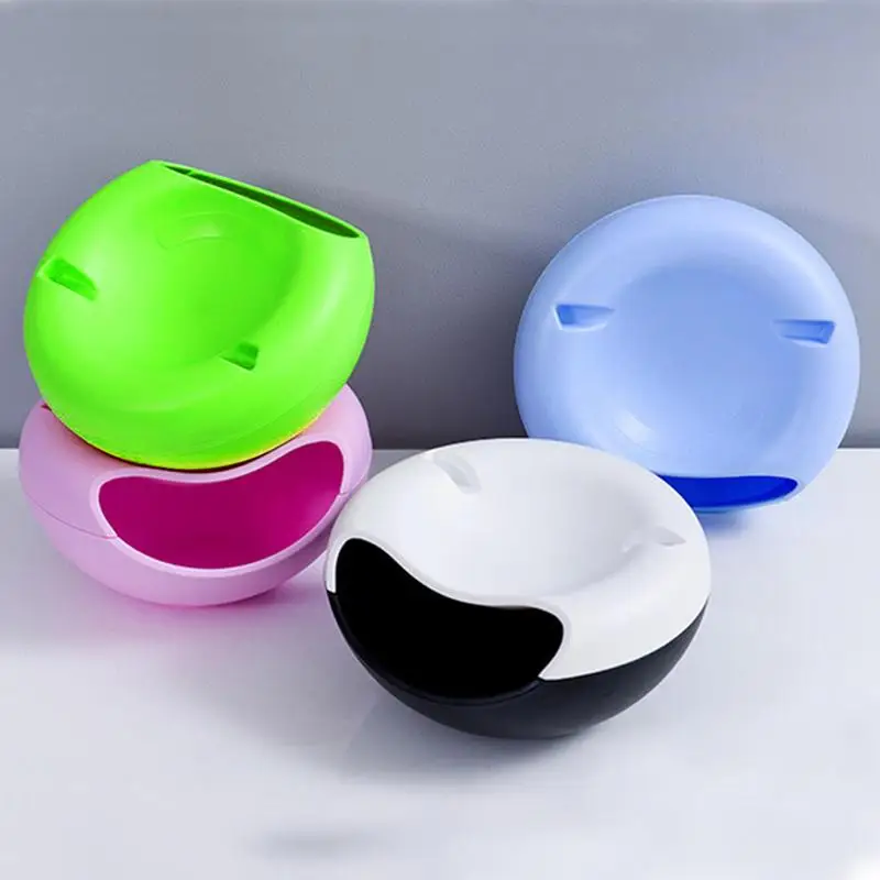 Multi Use Double Layer Snack Bowl Lazy Snack Plate Kitchen Fruit Plate Sunflower Seeds Storage Box Dishes Living Room