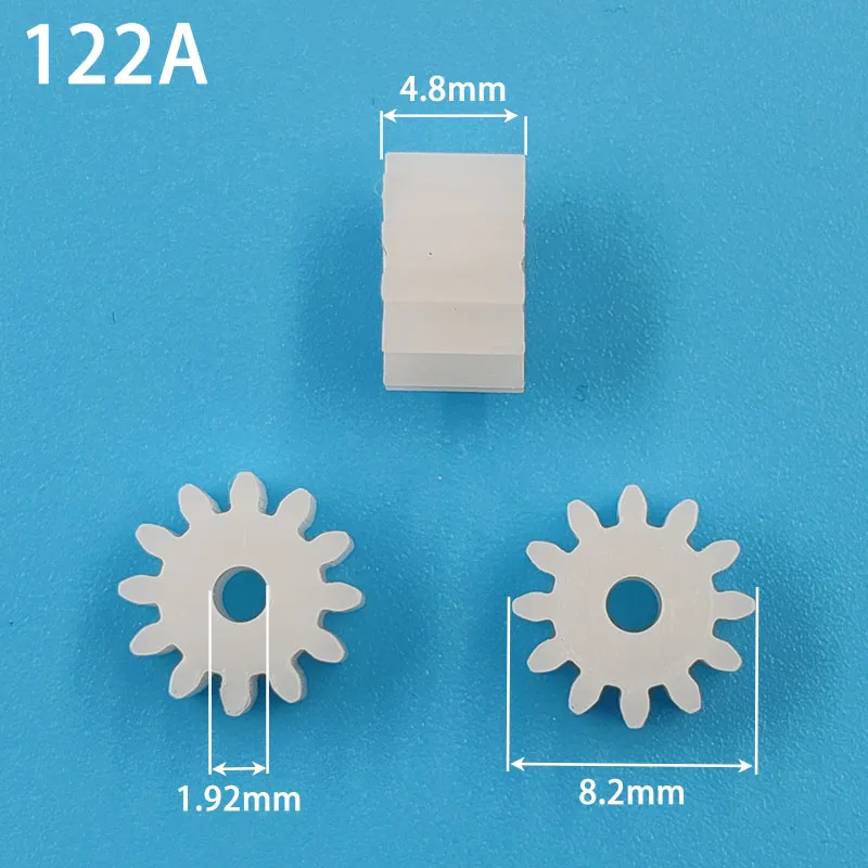 122A 0.6M OD=8.4mm POM Plastic Motor Spindle Gear Z12 DIY Toy Model Pinion Parts 12T