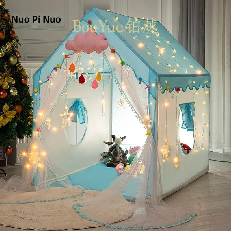 Kids Play Tent Indoor Castle House with Sturdy Metal Frame Princess Toy Fort for Boys and Girls Game Room Decoration