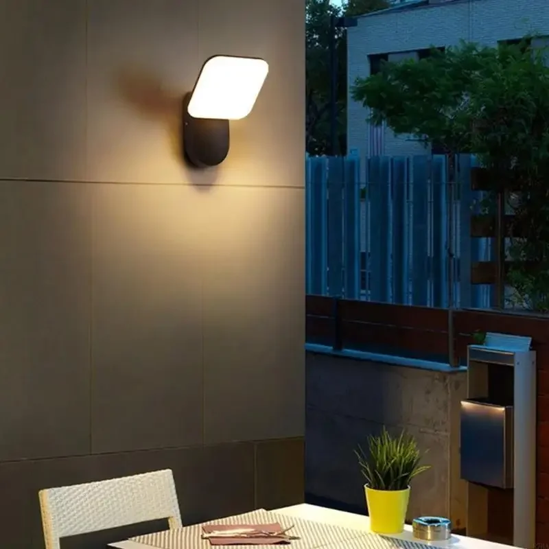 Aluminum Outdoor Lamp with Motion Waterproof 12W Simple Wall Bright Aisle Light for Indoor and Outdoor Use 87HA