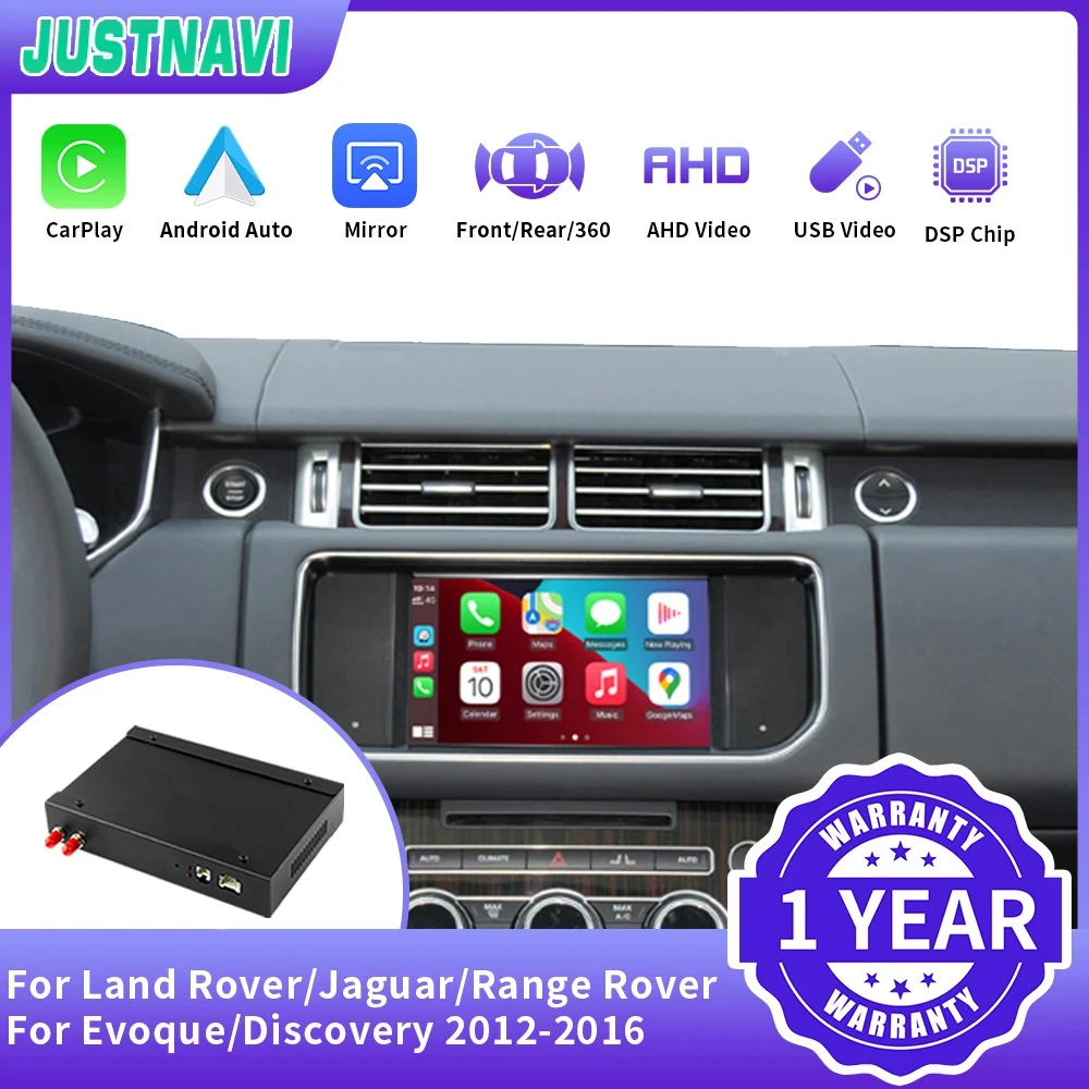 

JUSTNAVI For Land Rover/Jaguar/Range Rover/Evoque/Discovery 2012-2016 Android Auto Ai Box Multimedia USB Navigation DSP Carplay