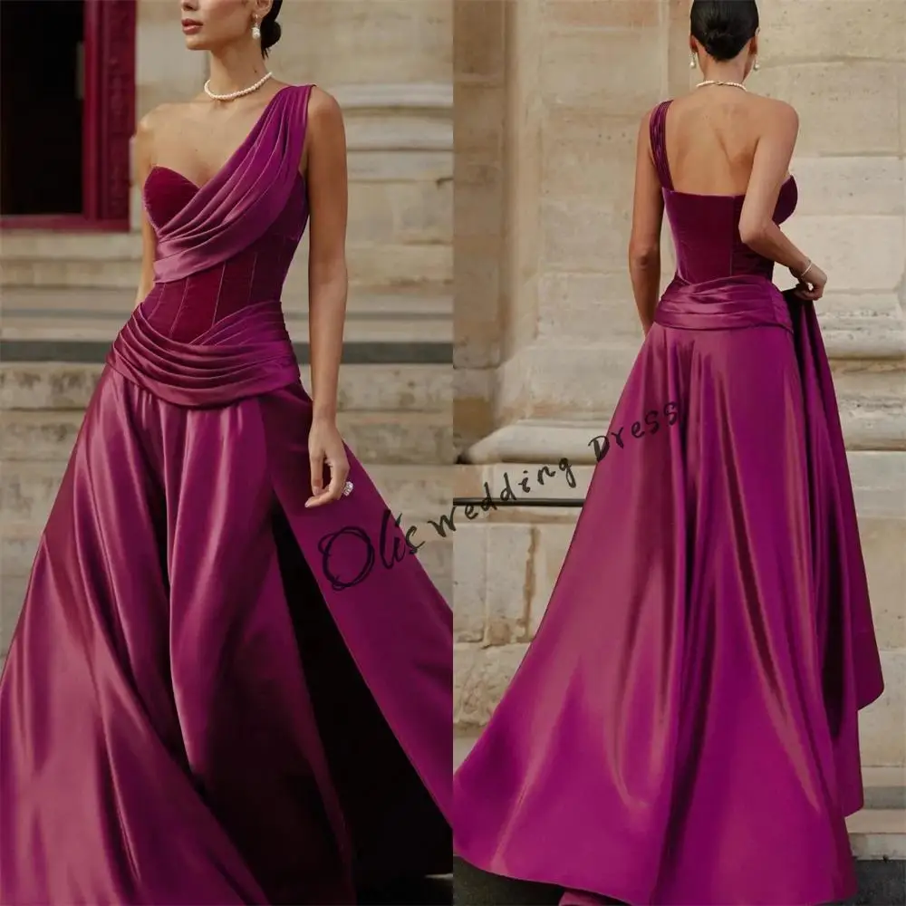 dostosowana seksowna suknia wieczorowa na co dzień فساتين مناسبة رسمية One Shoulder A Line Velour Women Yipeisha Formal Occasion Arabia سهرة