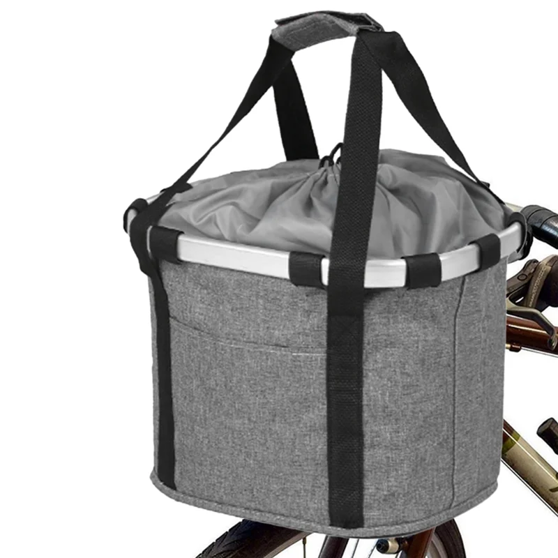 

A51Q-Bike Front Basket Bicycle Pet Carrying Bag Foldable Detachable Bike Basket For Pet Portable Bicycle Front Basket Easy Insta