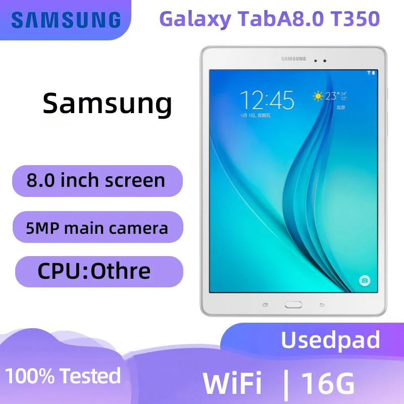 Samsung Galaxy Tab A 8.0 T350 8.0inch  WIFI 1024x768  4200mAh 5MP Camera Android  used pad