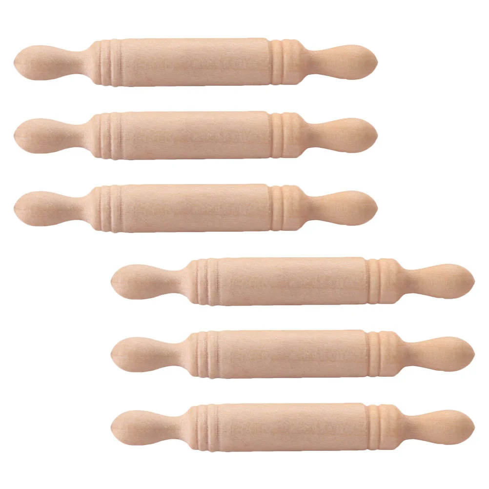 

6 Pcs Tuff Tray Accessories Shiwan Rolling Stick Photo Tiny Wooden Pin Tools for Kids