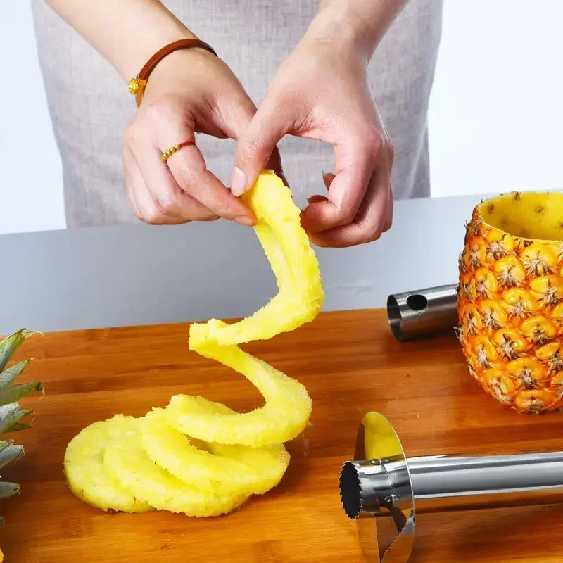 Stainless Steel Pineapple Peeler Cutter Fruit Knife Slicer A Spiral Pineapple Cutting Machine Easy To Use Kitchen Cooking New