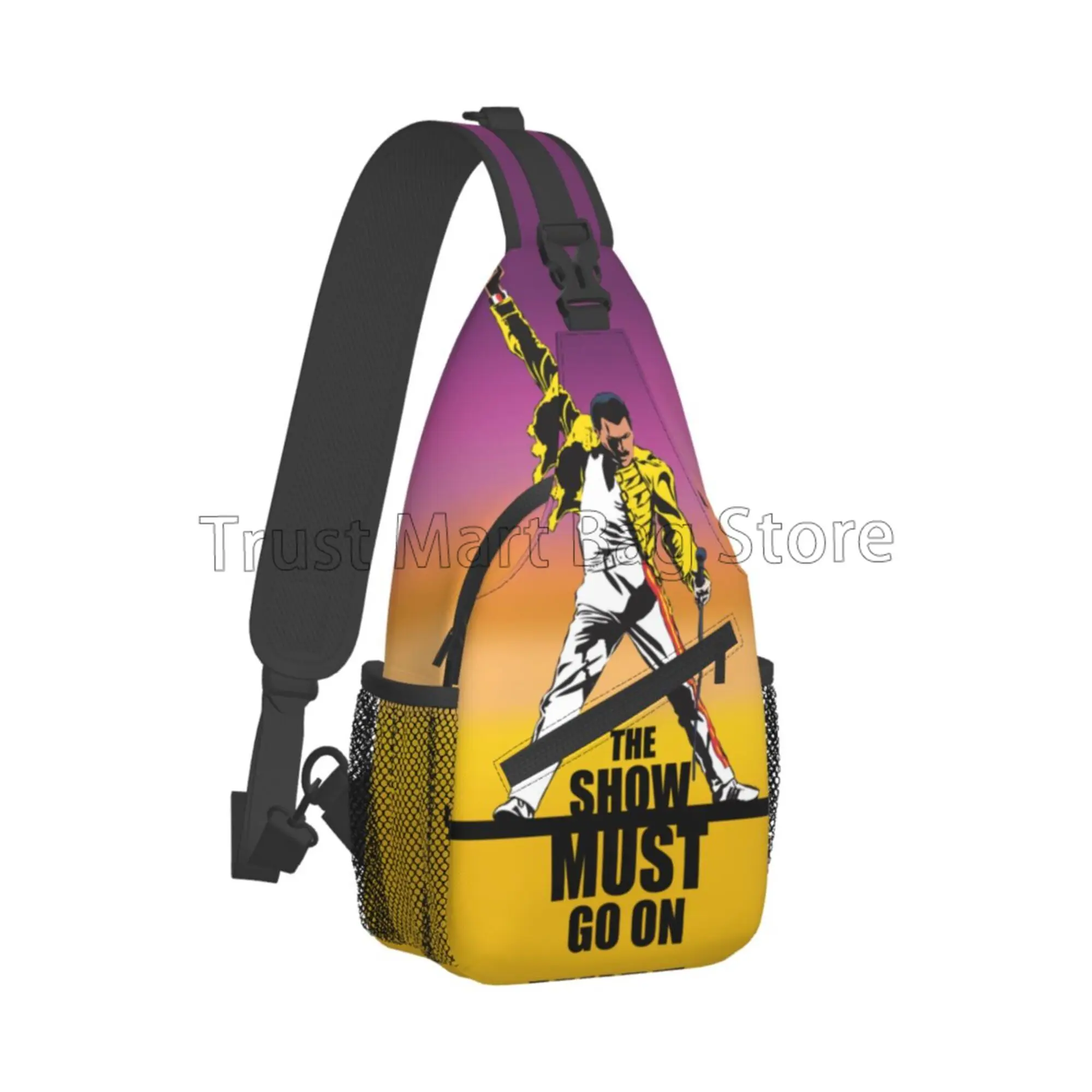 Freddie Mercury Queen Rock Band Ling Bag Multipurpose Crossbody Backpack Shoulder Chest Bag for Women Men Travel Hiking Daypack