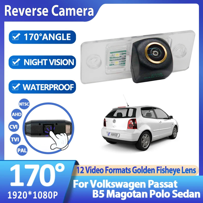 

Golden FishEye Vehicle Rear View Camera For Volkswagen Passat B5 Magotan Polo Sedan Reverse AHD 1080P HD Night Vision Accessorie