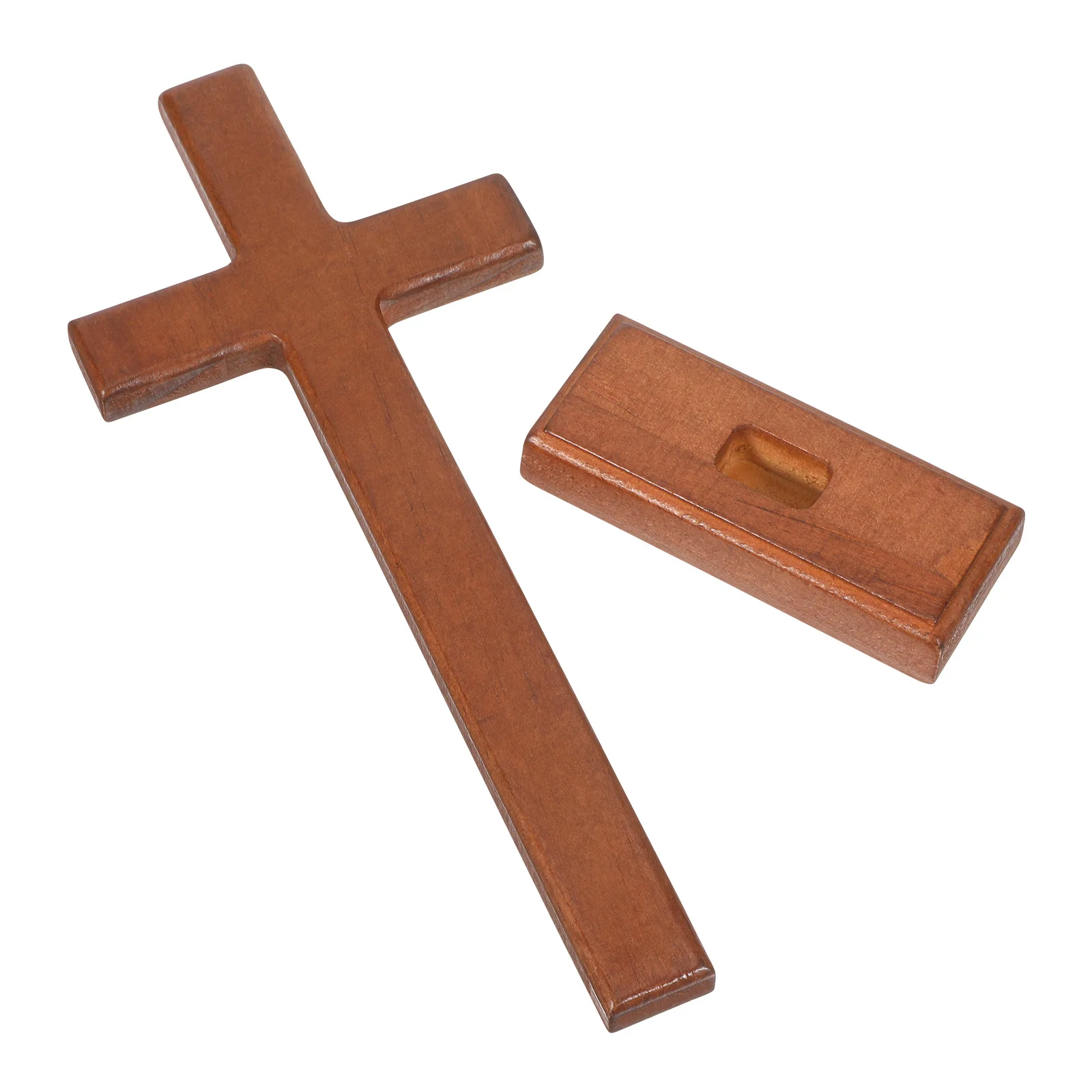 Solid Wood Cross Decor Beechwood Standing Religious Cross For Spiritual Growth Faith Expression Wooden Christian Baptism