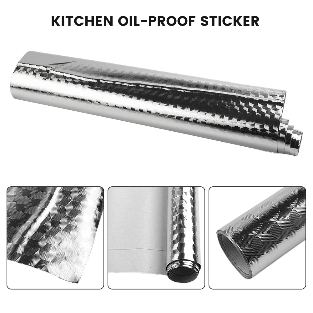 Car Heat Protection Film Oil-proof StickerHeat-resistant Aluminum Foil Wallpaper Self-Adhesive Fireproof Heat Insulation Mat