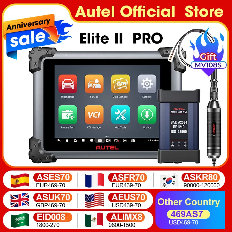 Autel MaxiSys Elite II Pro ULTRA Diagnostic Tools J2534 ECU Programming Coding Auto Scanner as MS919 Motor TruSpeed CAN FD DoIP