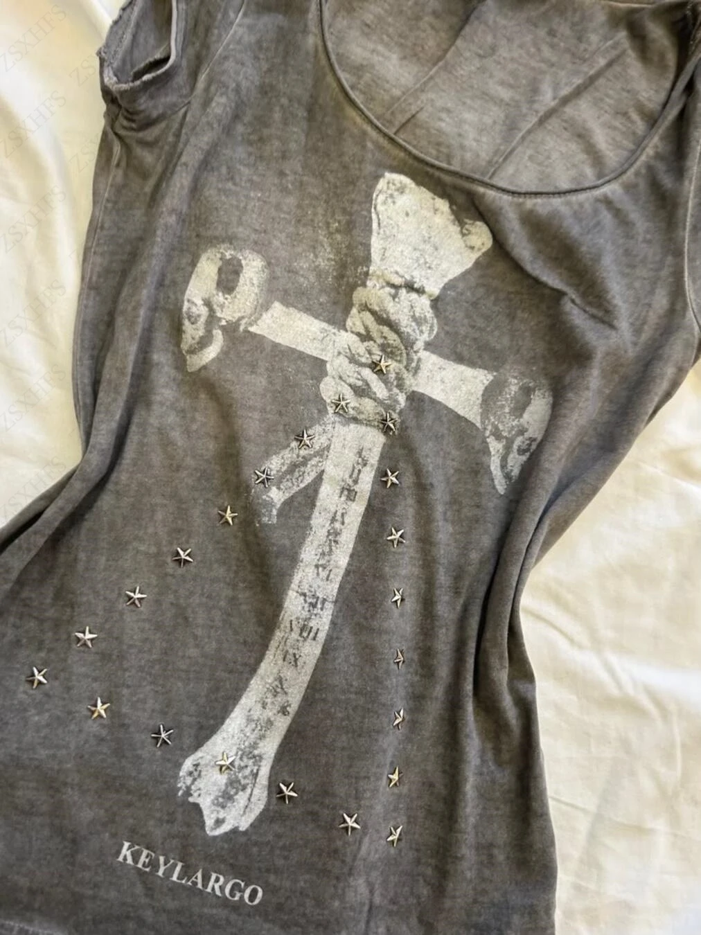 Tシャツ グランジ レディース タンクトップ ヴィンテージ服 90年代 ルーズ パンク キャミソール スカル ストリートウェア ヒップホップ Tシャツ コルセット レディース Y2K クロップトップ