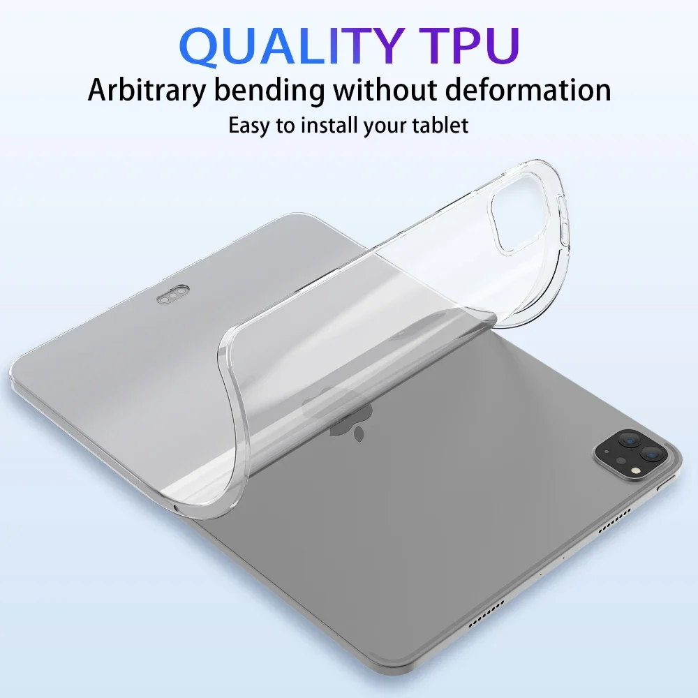 Transparent Case for iPad Pro 11 2024 Air 6 Air 5 4 10.9 inch 10th gen 10.2 7 8 9th Pro 10.5 Air 3 Shockproof Case Back Cover