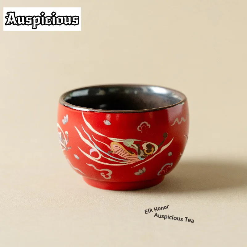 

130ml Dunhuang Flying Goddess Meditation Teacup Ancient Tea Bowl Set Of Cups Tea-tasting Fragrance Cup Chazhan Master Cup Teaset