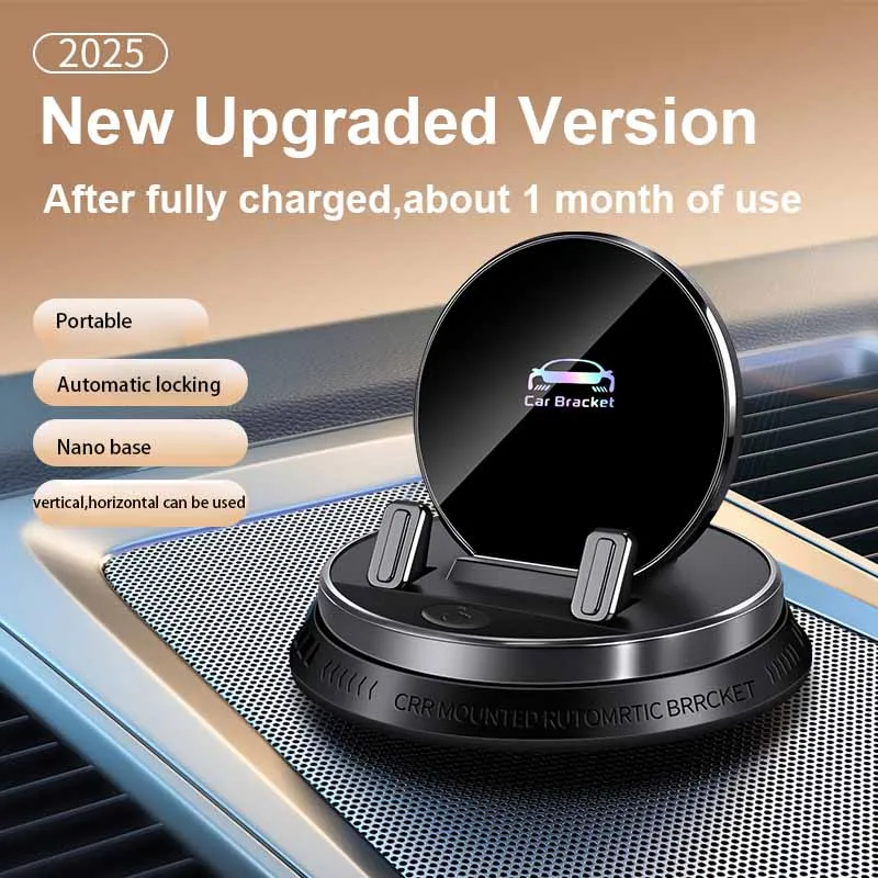 Elektrische auto-scaler autohouder voor mobiele telefoons, telefoonhouder voor auto, 360 graden draaibaar °   Draaibaar dashboard met aanraakknop