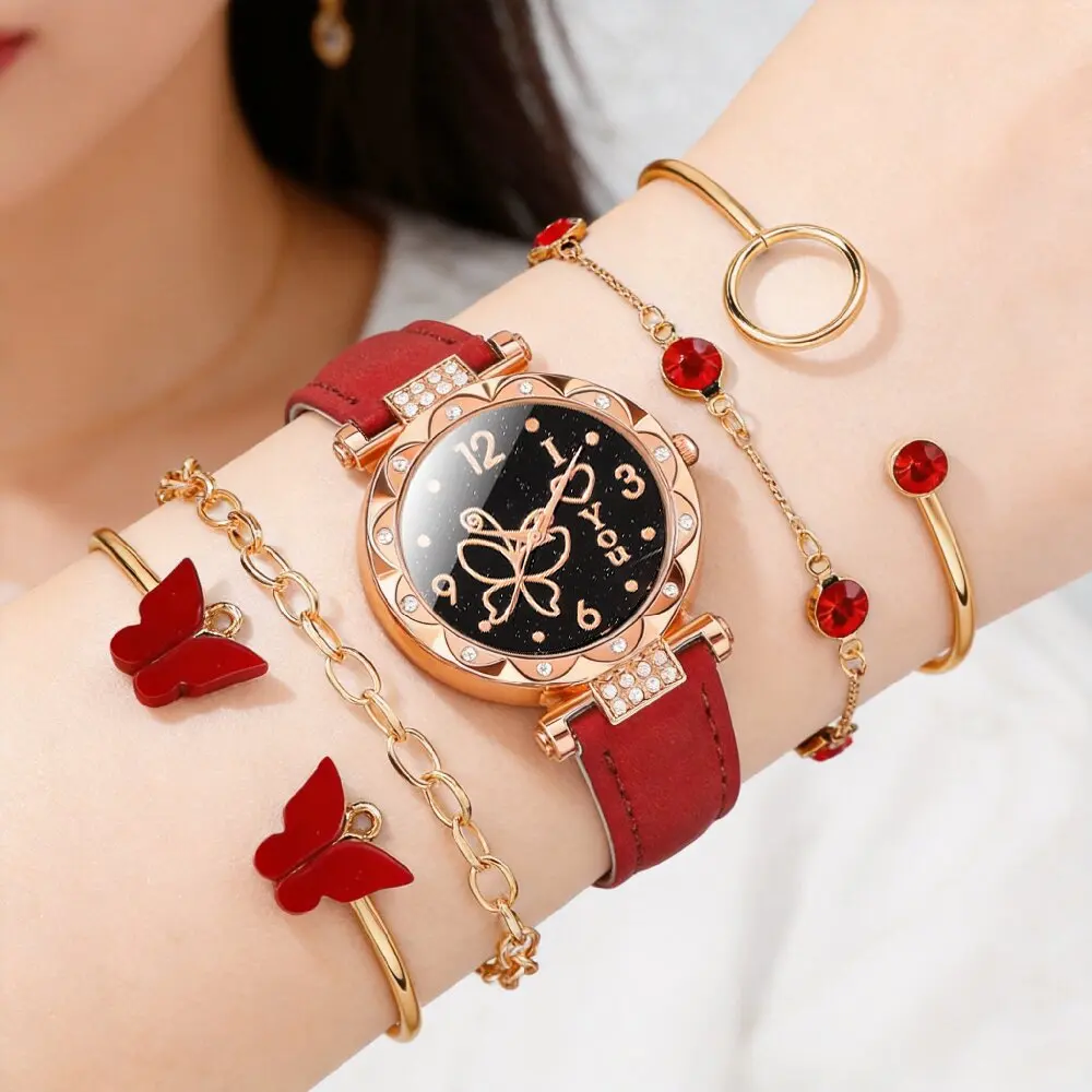 5Pc  Compact And Exquisite Quartz Watch For Valentine's Day, Ramadan, Birthdays, The Ideal Gift For Friends And Family  !