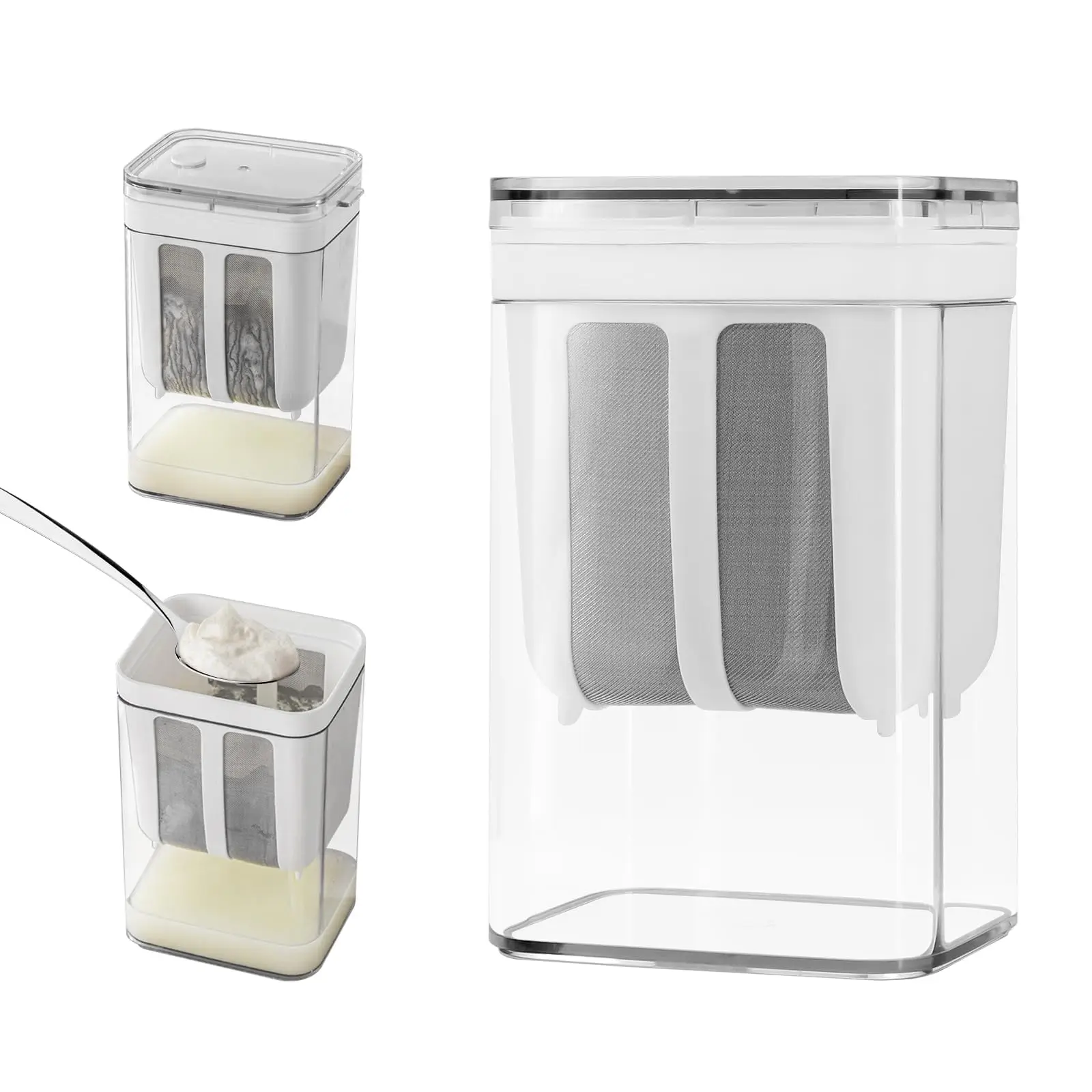 

1100ml Greek Yoghurt Maker Filter Multiyoghurt Strainer Whey Separation Yoghurt Lid Soya Milk Berries Soup Fruit Juice Filter