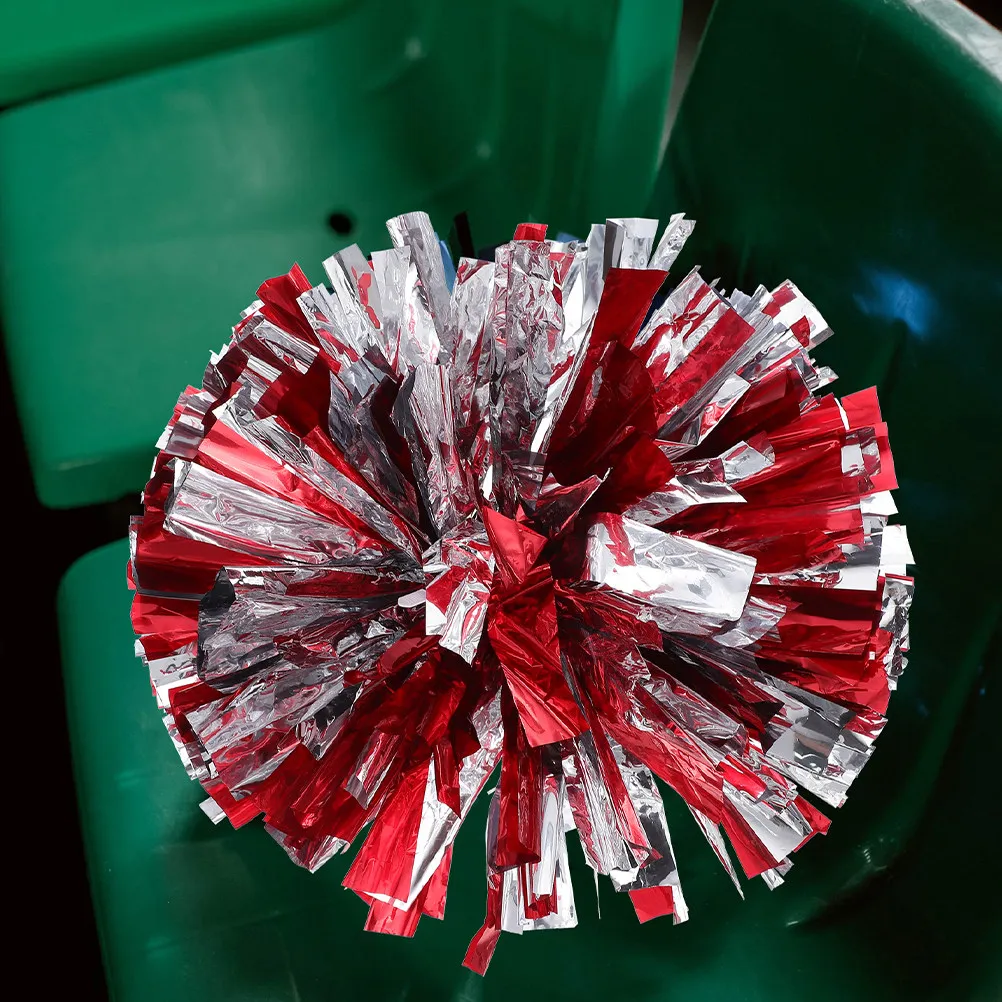 6Pcs Cheerleading Pom Poms Premium Glossy Reusable Cheer Poms for Sports Dance Party Festival Props Hand Flowers
