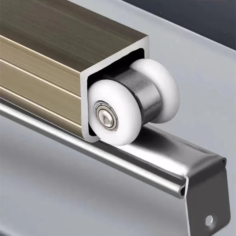 2pcs 50cm Sliding Rail Lifting Rail Sliding Door Aluminum Alloy Wooden Door Fittings Thickened Up Rail Door PulleyTrack