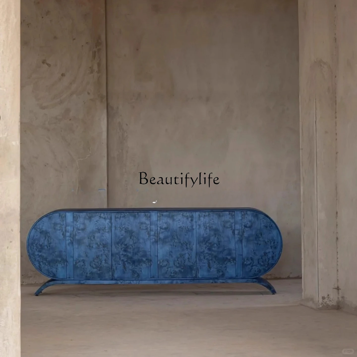 

Vintage Style Solid Wood Sideboard Living Room Wall-Mounted Storage Tree Bark Creative Retro Storage Sideboard