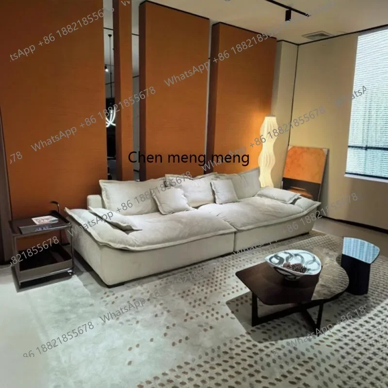 Q178 Modern fabric sailing sofa cream style art Italian minimalist living room straight row light luxury
