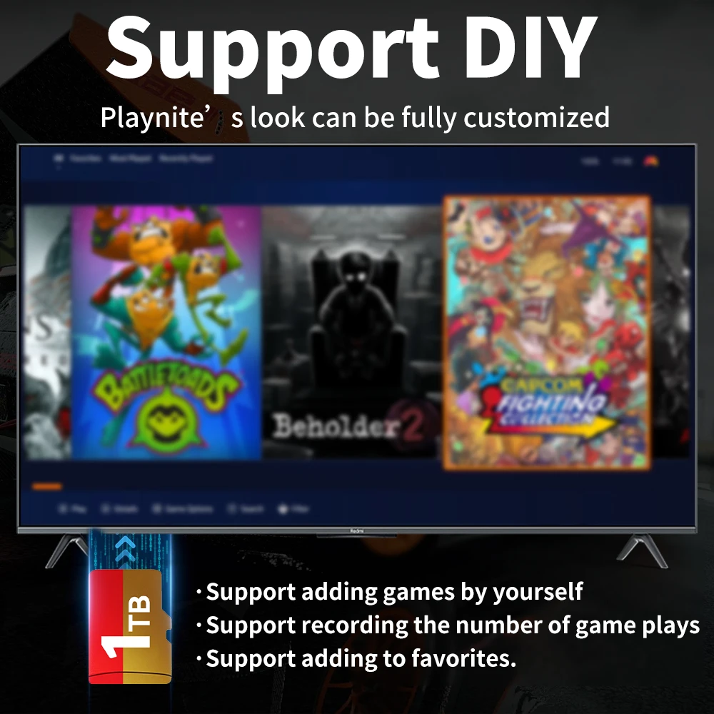 JMachen 512GB/1T Jogo Cartão TF para ROG ALLY/Rog ALLY X/Onexplayer/Wins Handheld/PC com 42467 Retro e Jogos de PC para PS3/PS2/Switch