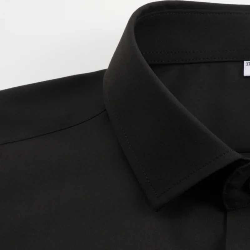 4XL Elasticity Classic Solid color White Shirts Men Long Sleeve Casual Slim Fit Men Shirts Short Sleeve Anti-wrinkle With pocket