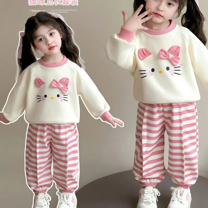 

Fashion 2-piece Set Children's Clothing Jacket Sanrio Hello Kitty Korean 2025 Winter Kids Boy Clothes Boy's Coats for Girl Tops
