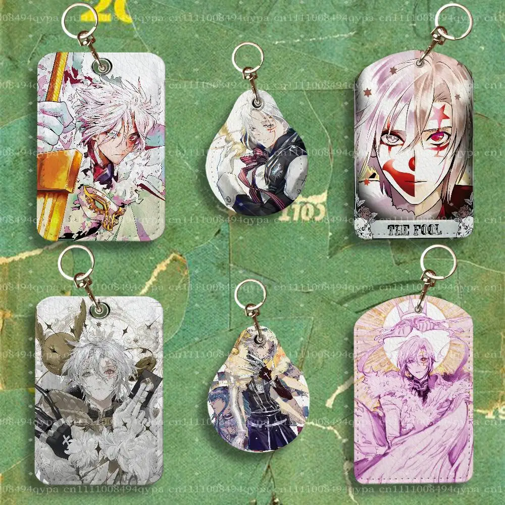 D G-Gray Man Hallow Allen Keychain Card Holder Leather Keeps ID Cash Keys Cards Ready for Work, School, Travel Daily Errands