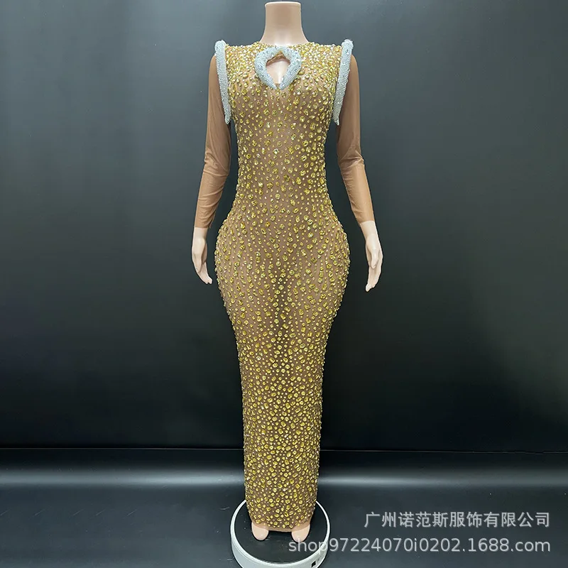 فستان سهرة فاخر لامع ماسي للعشاء شقيقة ملكية جميلة أنيقة بدلة الاجتماع السنوي للسيدات فستان مميز Vestito