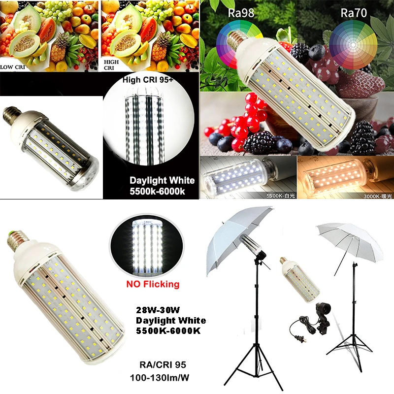 High CRI 95 LED Bulbs 11W/30W AC85-265V E27 SMD2835 LED Corn Light LED Bulbs Nature White/Daylight White/Warm White for Room